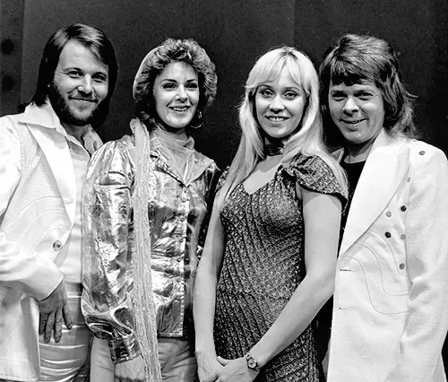 ABBA on the Dutch television show TopPop, April 1974.