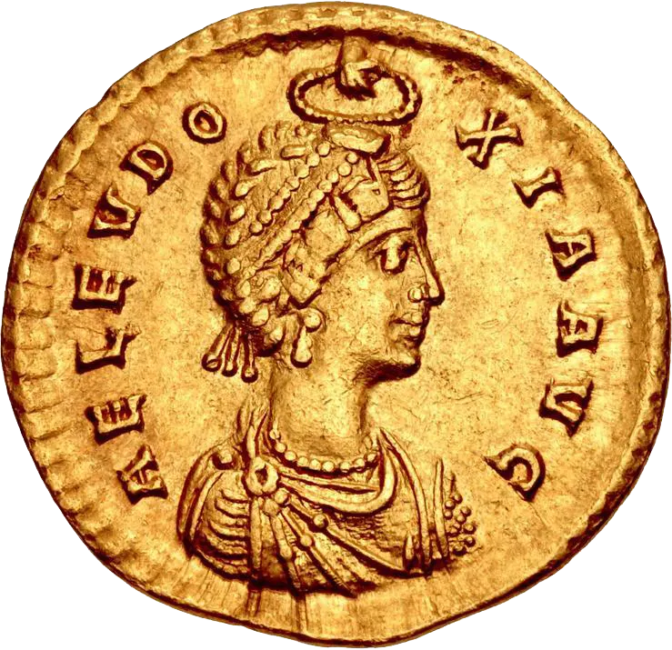 A gold solidus of Empress Aelia Eudoxia.