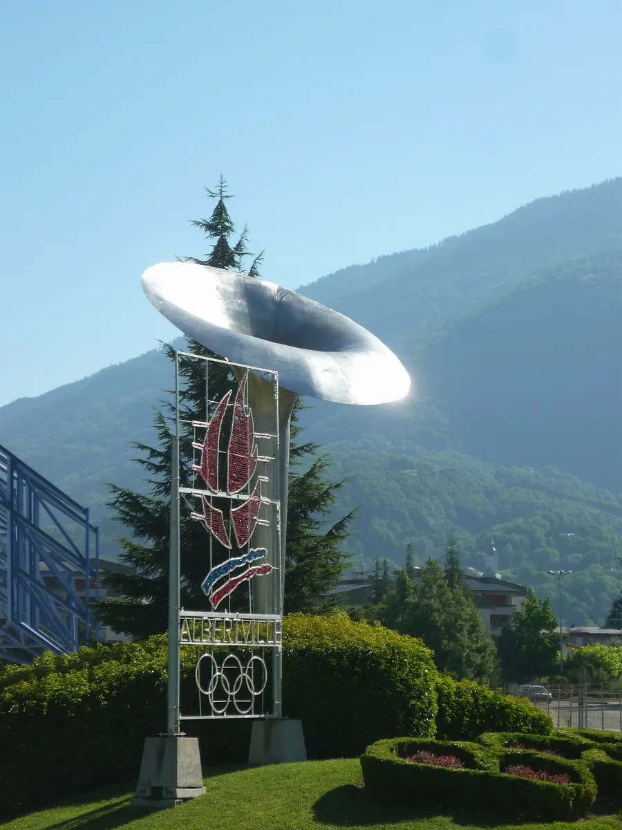 The Olympic cauldron of the 1992 Winter Games, preserved in Albertville, Savoie.