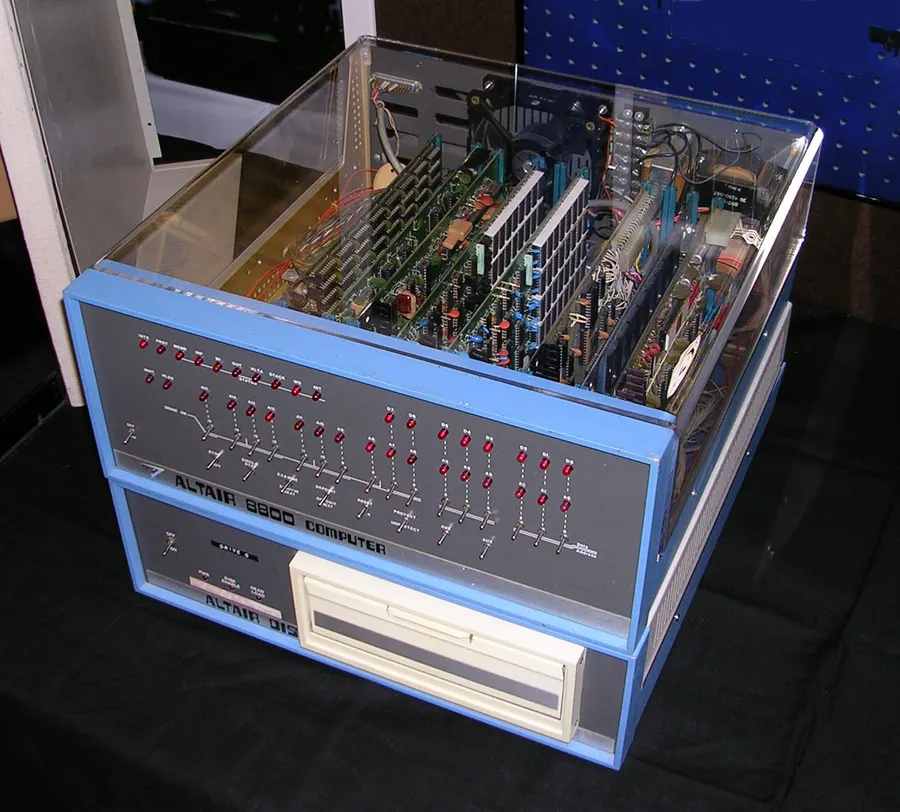 An Altair 8800 home computer, the machine for which Microsoft wrote its first product.
