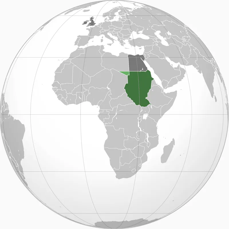 A map of the Anglo-Egyptian Sudan (green), the vast territory ruled jointly in name by Britain and Egypt from 1899 to 1956.
