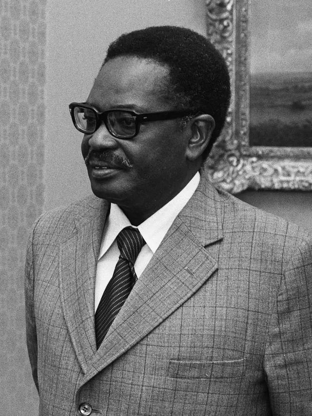 Agostinho Neto, leader of the MPLA and Angola's first president, in The Hague in April 1975.