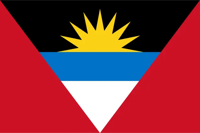 The flag of Antigua and Barbuda, adopted in 1967.