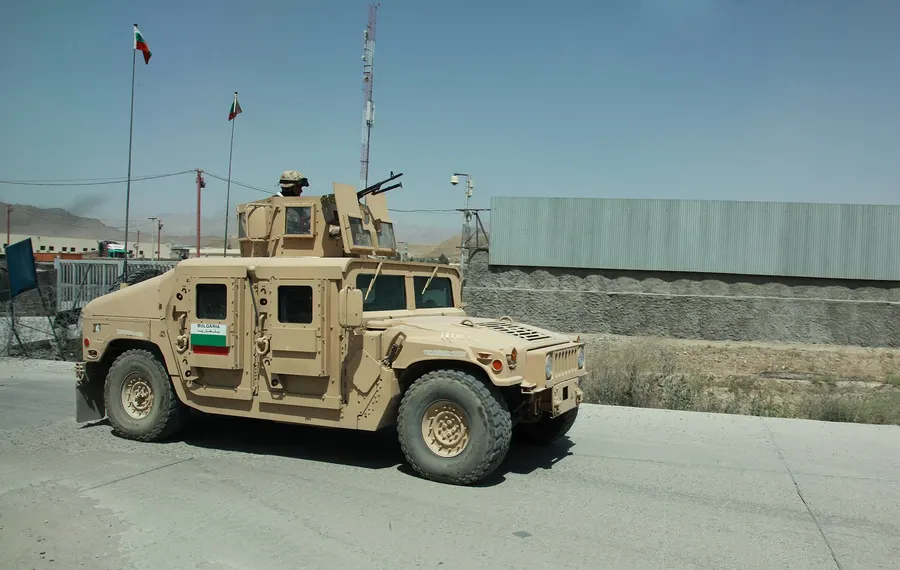 A Bulgarian army vehicle serving with the coalition forces in Kabul in 2009