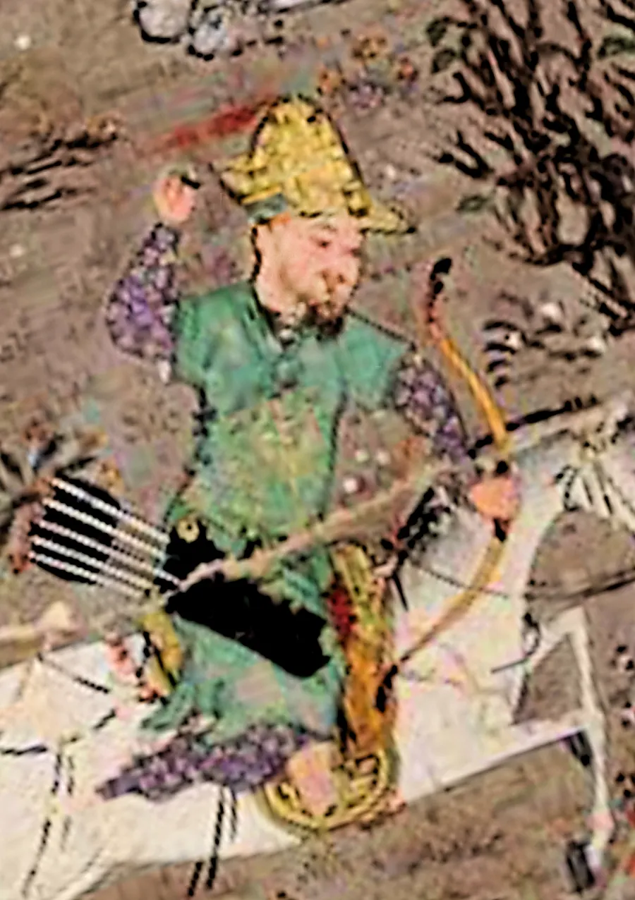 Uzun Hasan out hunting, in a painting made for his court around 1470