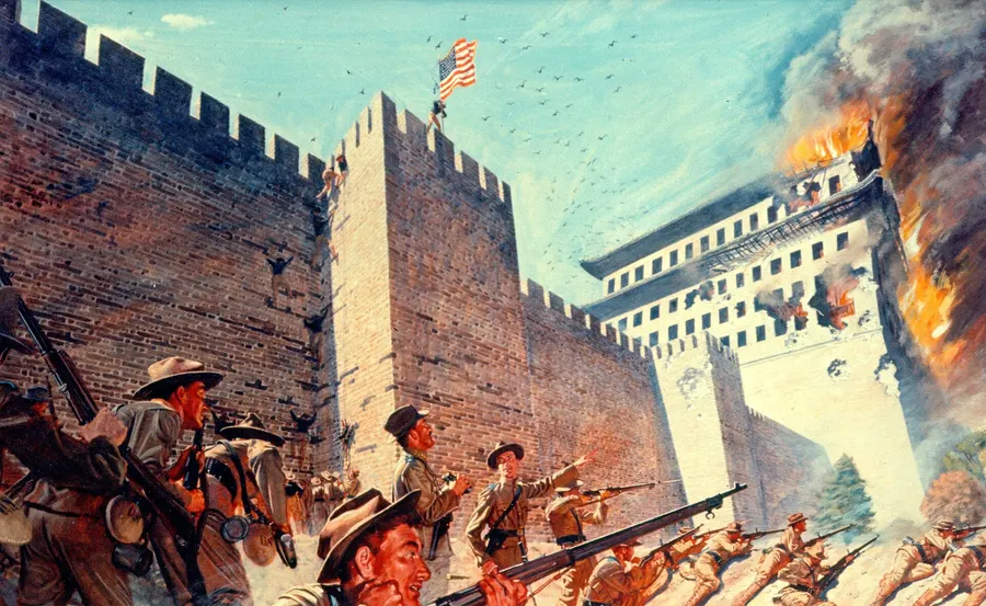 'I'll Try, Sir!', H. Charles McBarron's painting of American soldiers climbing the wall of Peking on 14 August 1900