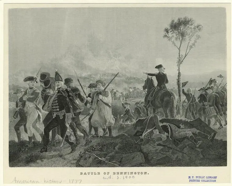 The Battle of Bennington, in an engraving after a painting by Alonzo Chappel
