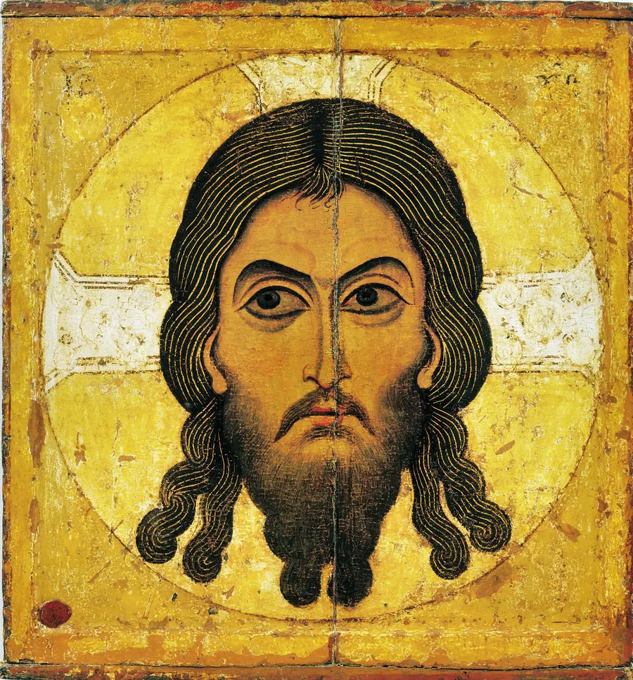 The Holy Face 'not made by hands', an icon of the Mandylion painted in Novgorod in the 12th century, now in the Tretyakov Gallery