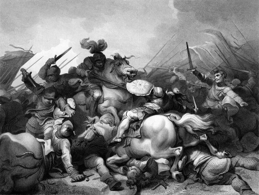 The Battle of Bosworth as imagined by Philip James de Loutherbourg in 1804