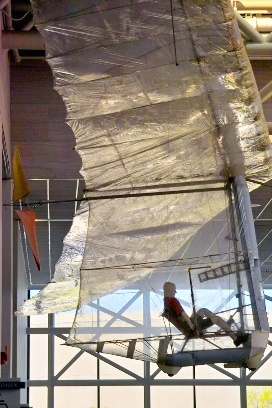 The Gossamer Condor hanging in the Smithsonian's National Air and Space Museum, photographed in 2006