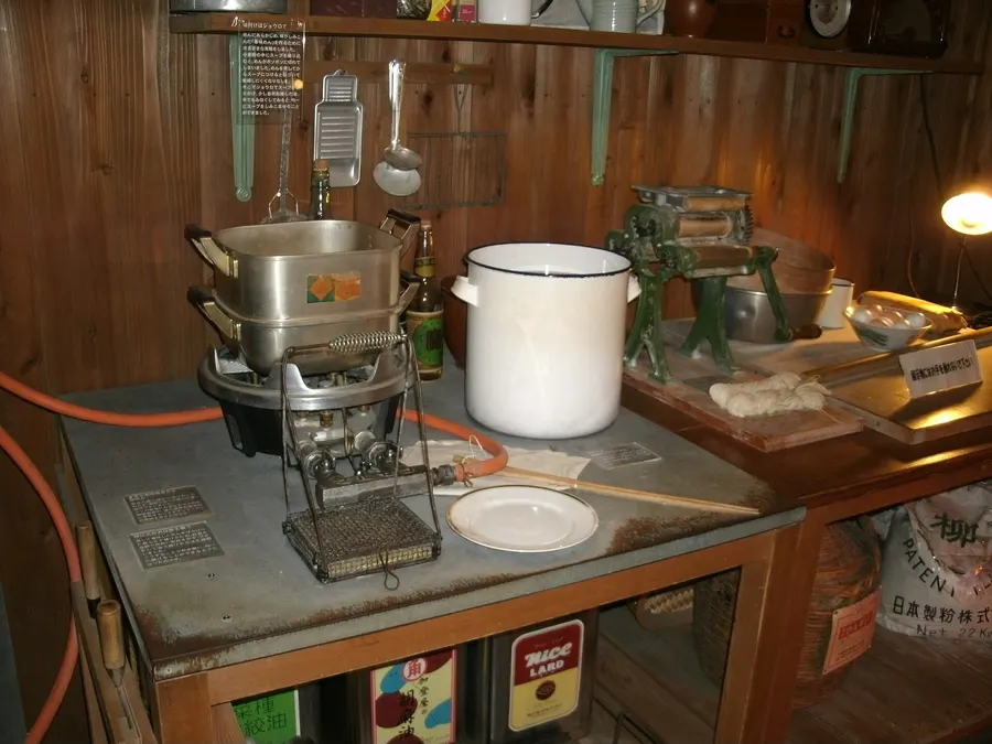 A reconstruction of Momofuku Ando's backyard workshop at the CupNoodles Museum in Ikeda