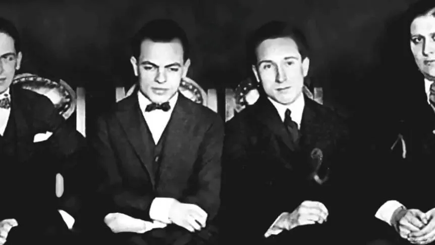 A photograph of the Argentine radio pioneers known as los locos de la azotea