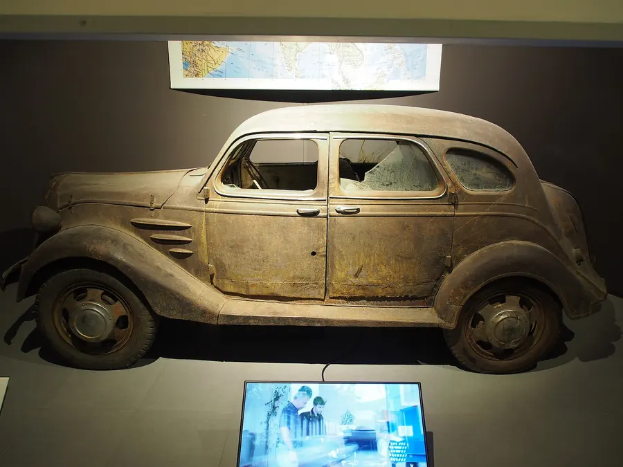 A 1936 Toyoda Model AA, the company's first passenger car, at the Louwman Museum in The Hague