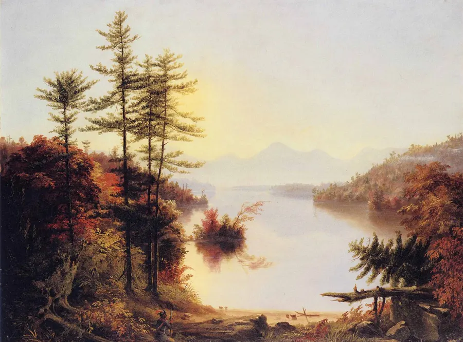View on Lake Winnipiseogee, painted by Thomas Cole in 1828, of the New Hampshire lake where the first race was rowed