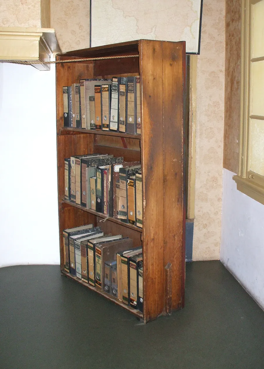 The bookcase that hid the entrance to the Secret Annex, now part of the Anne Frank House in Amsterdam