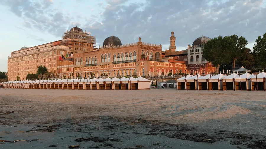 The Hotel Excelsior on the Lido of Venice, on whose terrace the first film festival was held in 1932