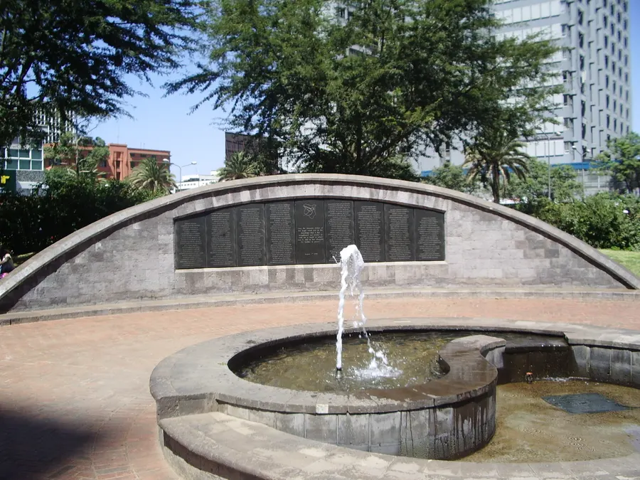 The memorial to the victims of the 1998 bombing at the site of the former US embassy in Nairobi