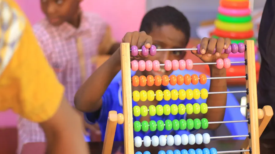 Children at a school for pupils with special needs, including autism, in Somalia, 2022.