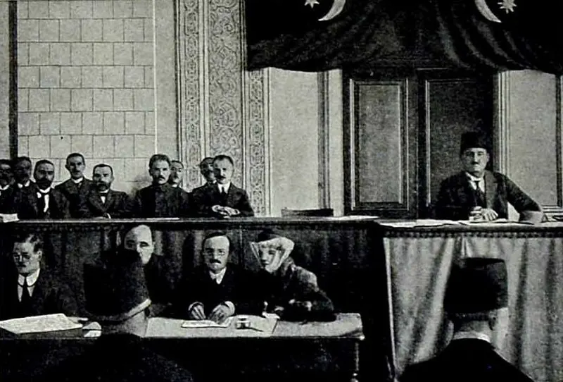 The opening of the parliament of the first Azerbaijan Democratic Republic in 1918, the state the 1991 act set out to restore.