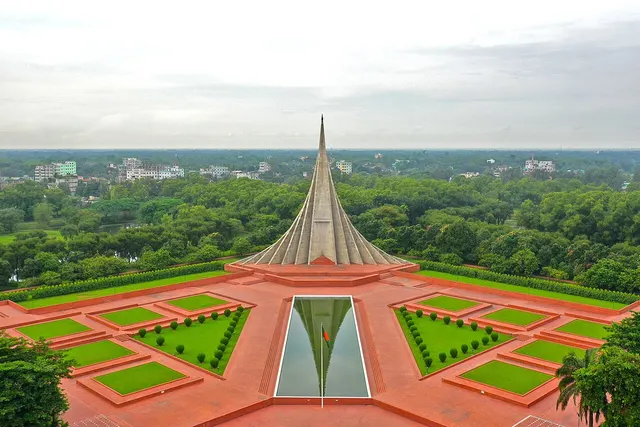 The National Martyrs' Memorial at Savar, outside Dhaka.