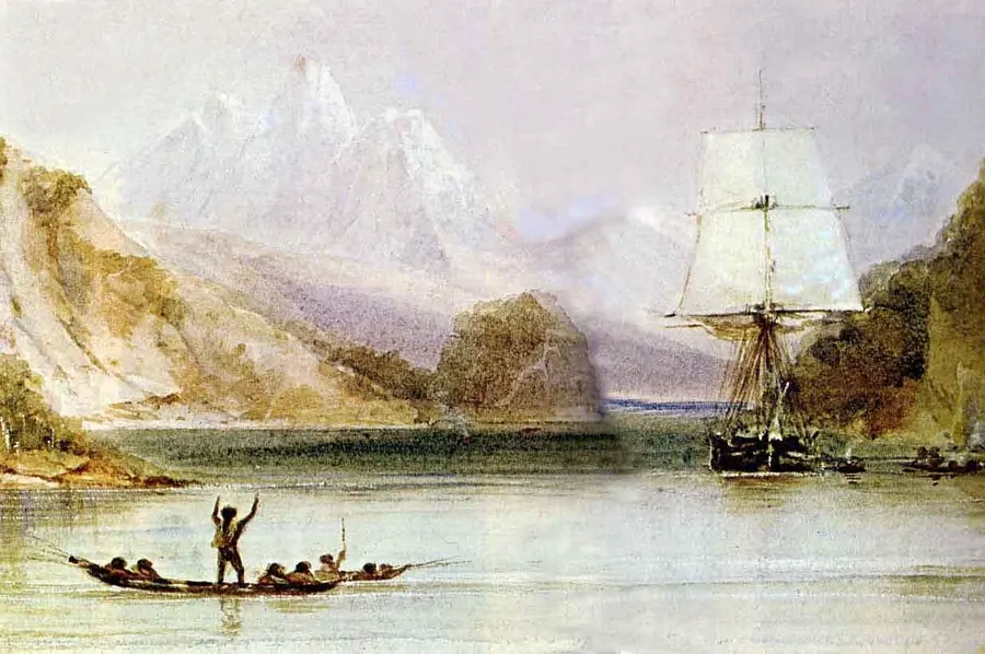 A painting of HMS Beagle at sea