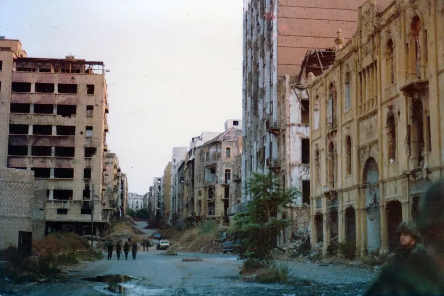 The Green Line that divided Beirut during the civil war, photographed in 1982.