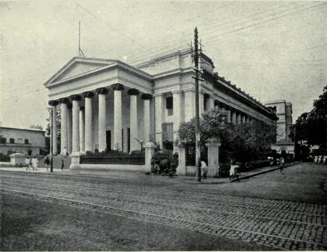 The Senate Hall of the University of Calcutta, photographed by Theodore Julius Hoffmann in 1910.