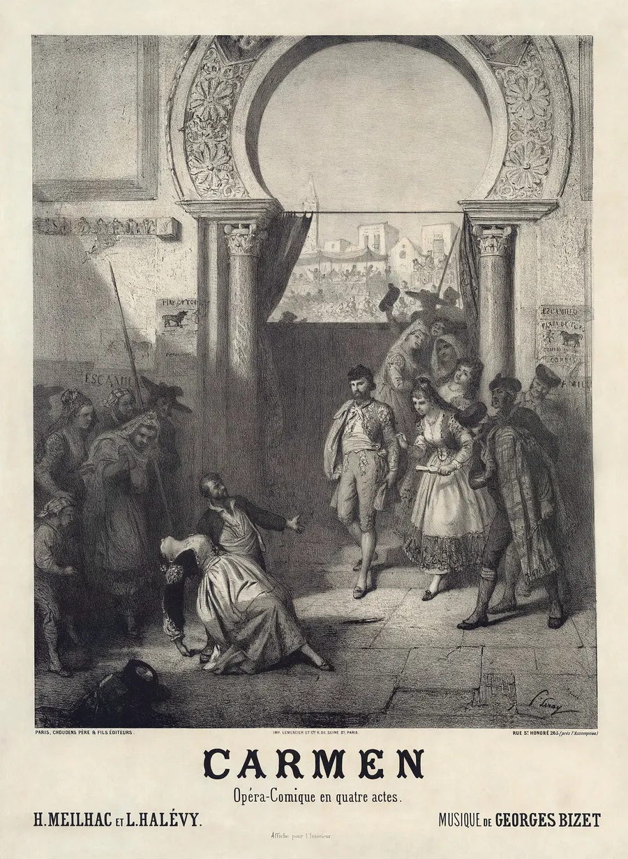Prudent-Louis Leray's poster for the first production of Carmen, 1875.