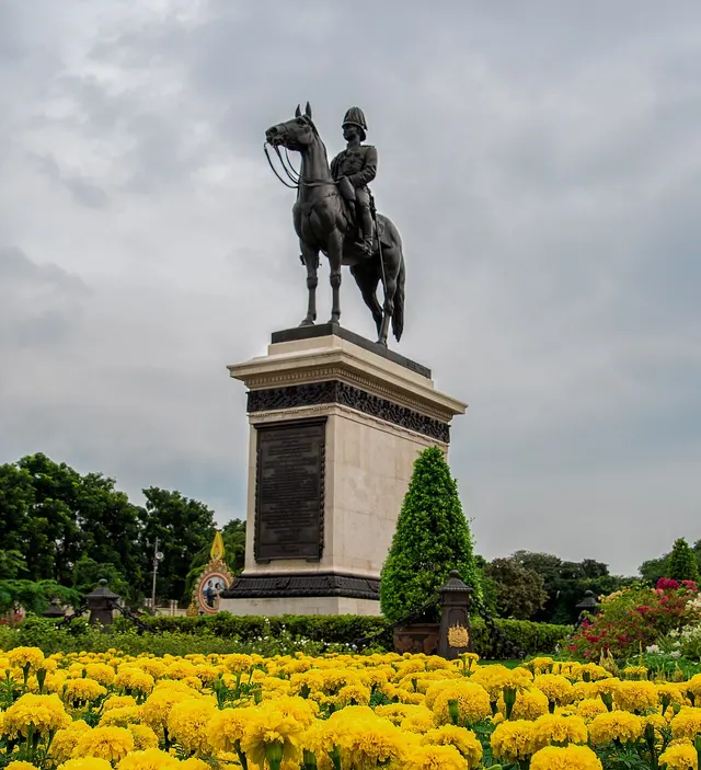 The equestrian statue of King Chulalongkorn at the Royal Plaza in Bangkok.