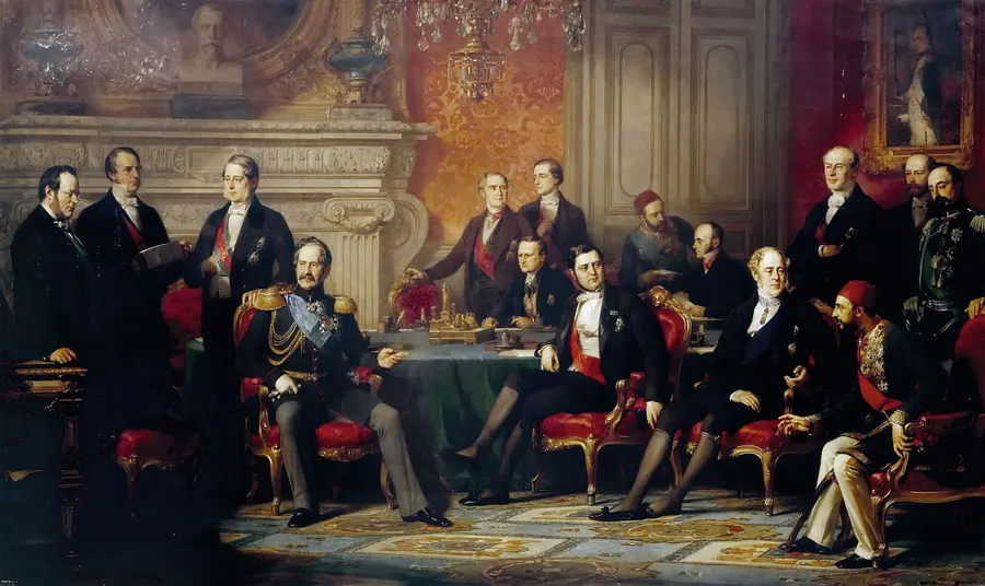 The Congress of Paris, which ended the Crimean War, painted by Édouard Dubufe in 1856.
