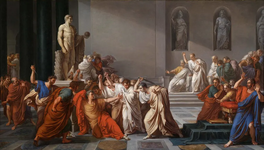 The Death of Caesar, painted by Vincenzo Camuccini in the early 1800s.
