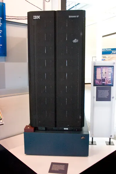 An IBM computer of the Deep Blue type, on show at the Computer History Museum in California.