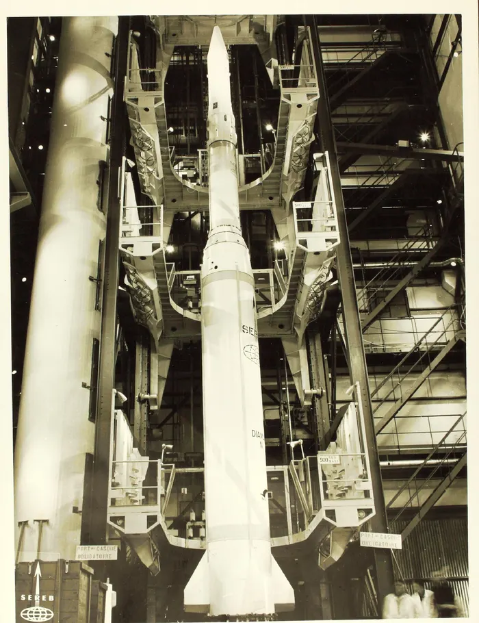 A Diamant A rocket, the French launcher that carried Astérix into orbit.