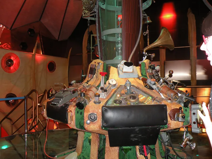 A TARDIS control console on show at the Doctor Who Experience in London, 2012.