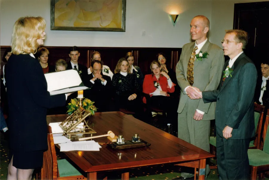 A same-sex wedding ceremony in the Netherlands in 2001.