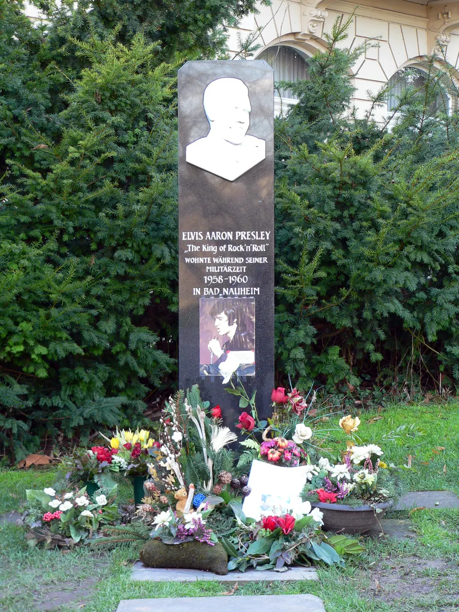 The memorial to Elvis Presley in Bad Nauheim, Germany, where he lived during his army service.