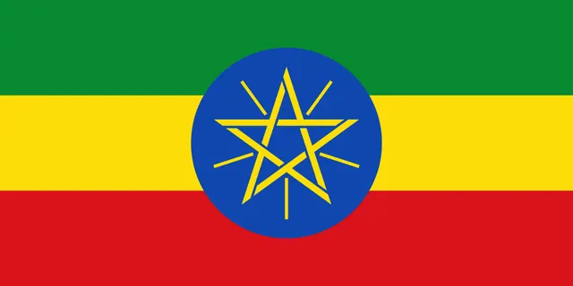 The flag of Ethiopia.