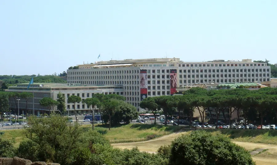 The headquarters of the Food and Agriculture Organization in Rome.