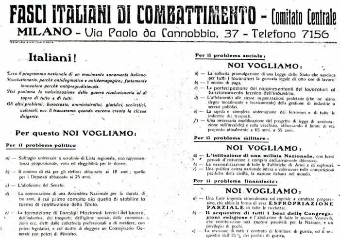 The movement's programme, published in June 1919.