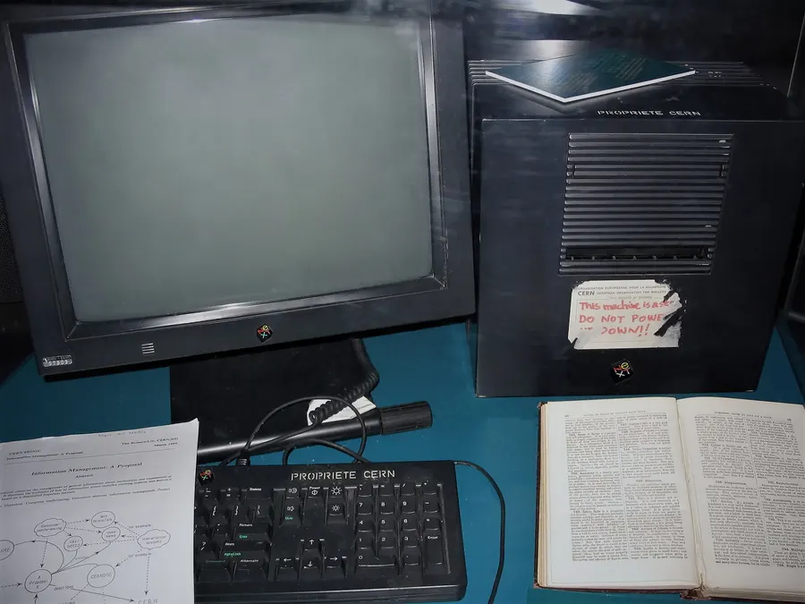 The NeXT computer that Tim Berners-Lee used as the first web server at CERN.