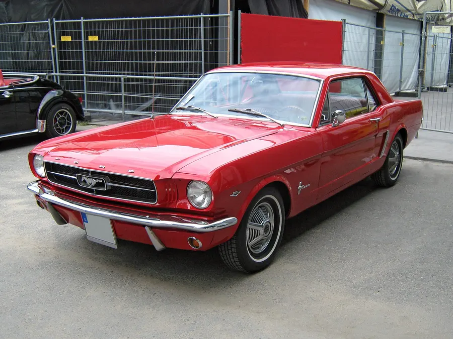 A 1965 Ford Mustang hardtop from the first production run.