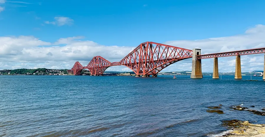 The Forth Bridge seen from Dalmeny, 2022.
