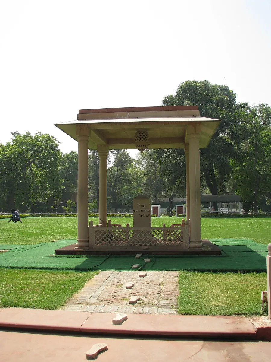 The memorial pavilion at Gandhi Smriti, formerly Birla House, in New Delhi, where Gandhi was shot.