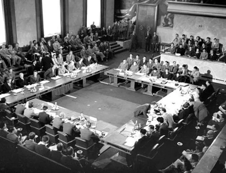 Delegates at the Geneva Conference of 1954, which ended the French war in Indochina