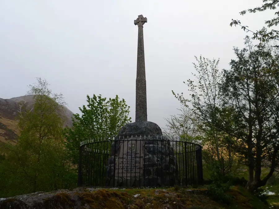 The memorial to the Glencoe massacre in the village of Glencoe.