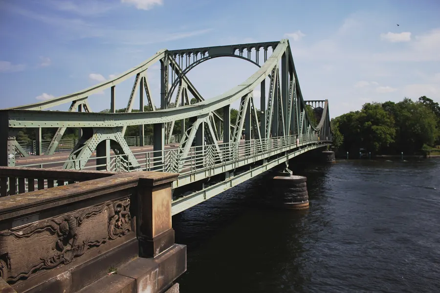 The Glienicke Bridge between Potsdam and Berlin, where the exchange took place, seen from the Potsdam bank in 2018.