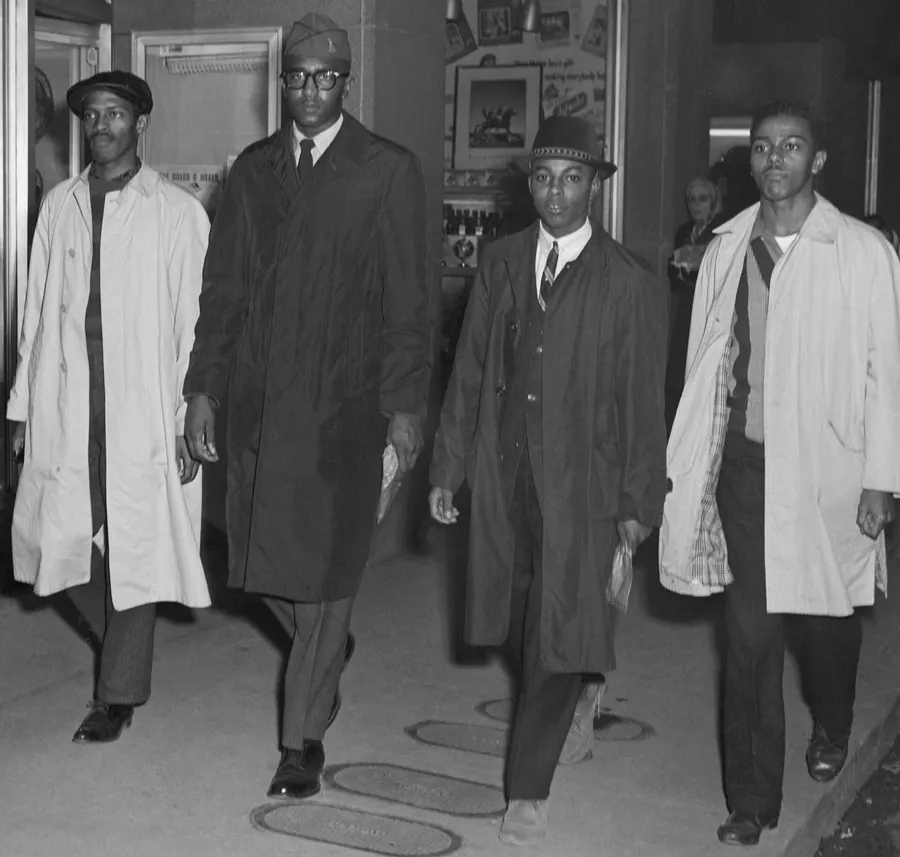 The Greensboro Four, David Richmond, Franklin McCain, Ezell Blair Jr. and Joseph McNeil, in February 1960.