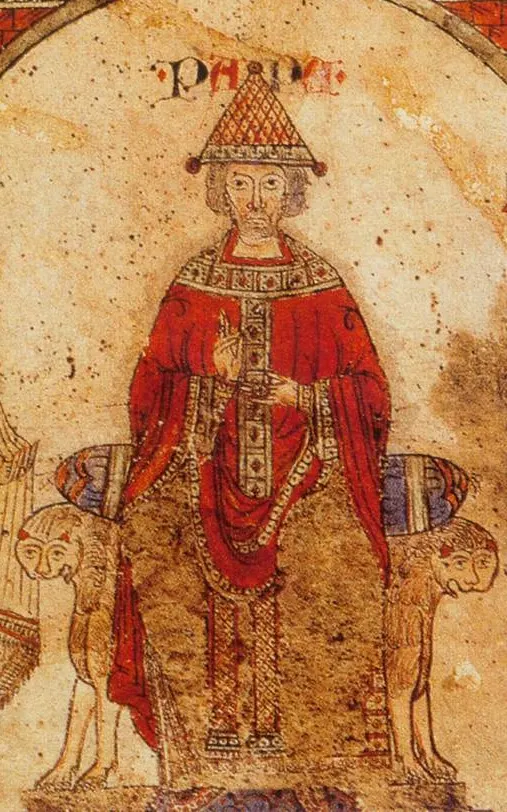 Pope Gregory VII in a medieval Exultet roll from southern Italy.