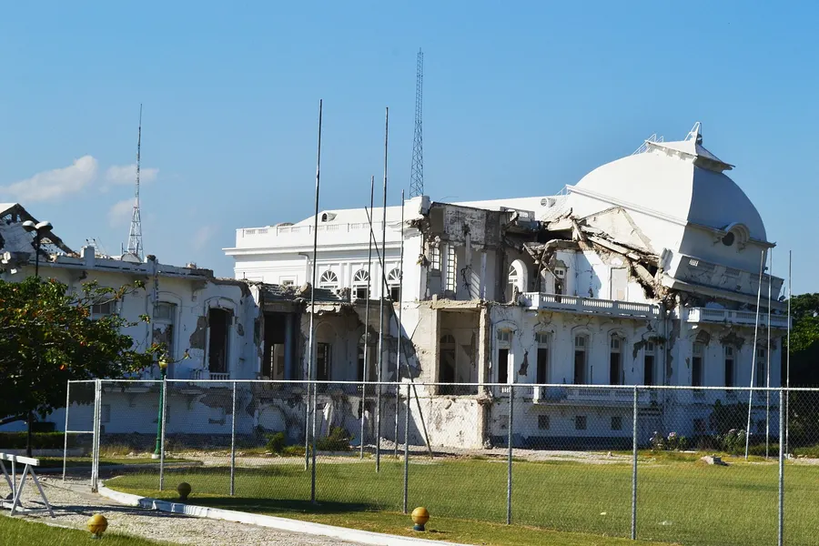 The ruins of Haiti's National Palace in Port-au-Prince, photographed in January 2012, two years after the earthquake.