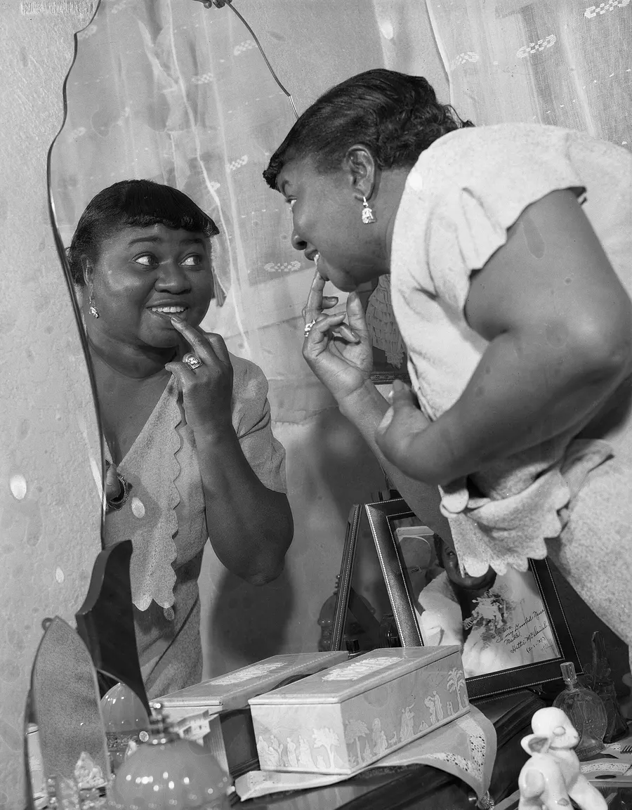 Hattie McDaniel at her dressing table in Los Angeles, 11 February 1940.